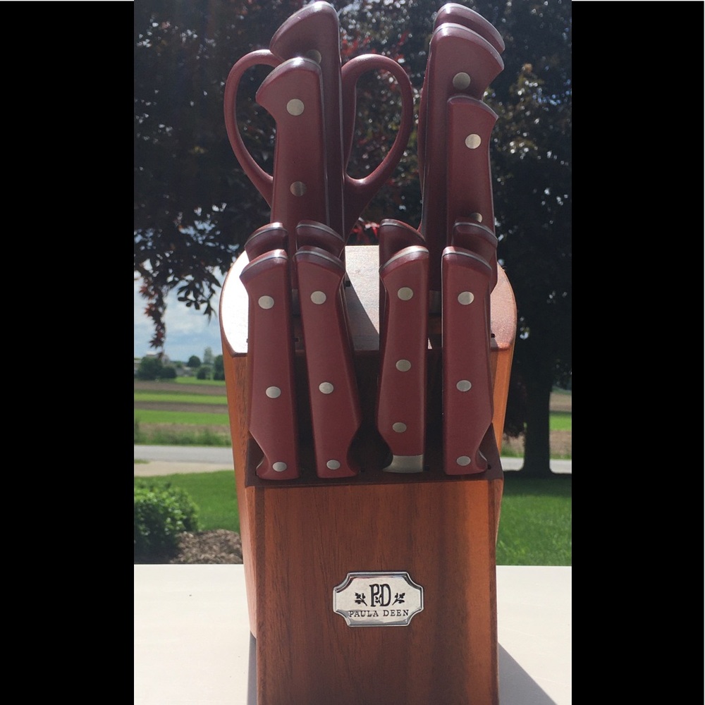 Paula Deen kitchen knife set with block